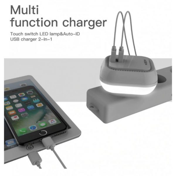 ⁦Moxom KH-64Y 2.4A Dual USB Port EU Wall Charger With LED⁩ - الصورة ⁦2⁩