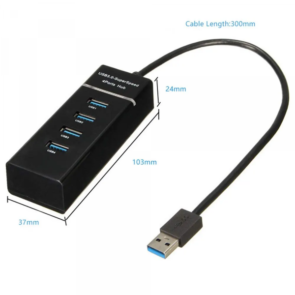 ⁦303 High Speed 4 Port 3.0 USB Hub⁩ - الصورة ⁦4⁩