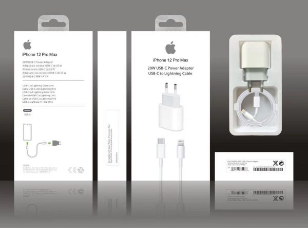 Iphone 12 Pro Max 20W Usb-C Power Adapter Usb-C To Lightning Cable