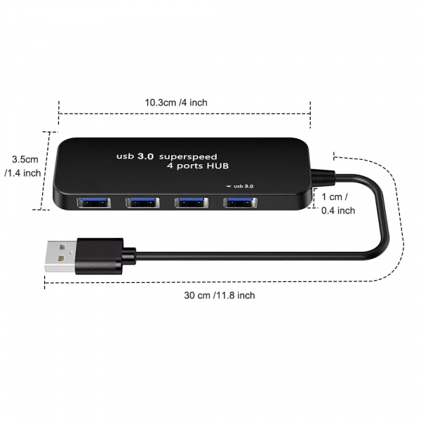 ⁦Usb3.0 Superspeed 4 Ports Hub⁩ - الصورة ⁦6⁩