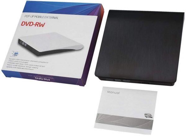 Pop-Up Mobile Portable External DVD RW CD Player Burner