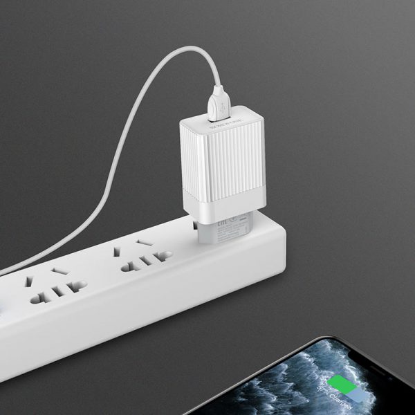 ⁦Borofone BA47A QC3.0 Single Port Travel Charger Set⁩ - الصورة ⁦3⁩