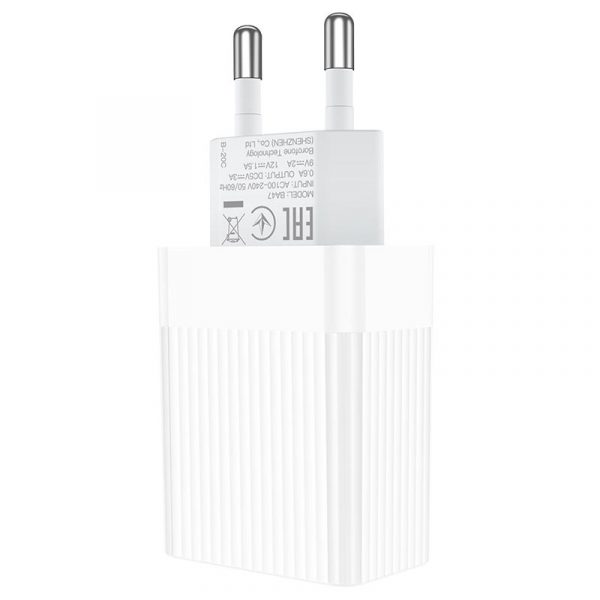 ⁦Borofone BA47A QC3.0 Single Port Travel Charger Set⁩ - الصورة ⁦4⁩