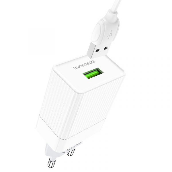 ⁦Borofone BA47A QC3.0 Single Port Travel Charger Set⁩ - الصورة ⁦8⁩