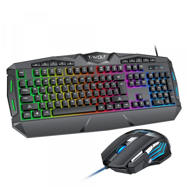 T-Wolf TF390 Multimedia Backlit Gaming Keyboard And Mouse Set