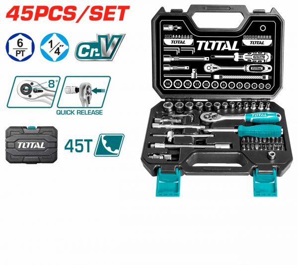 THT141451طقم مقابس 45 قطعة 1/4 بوصة