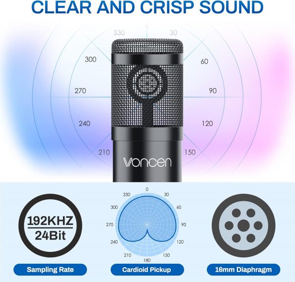 ⁦Voncen Professional Condenser Microphone⁩ - الصورة ⁦2⁩