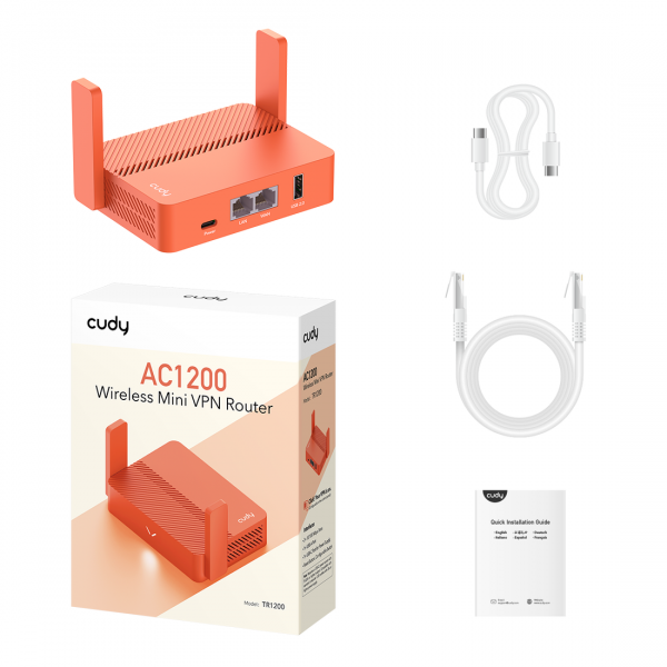 ⁦Cudy WR1200 AC1200 Wi-Fi Mini VPN Router⁩ - الصورة ⁦3⁩