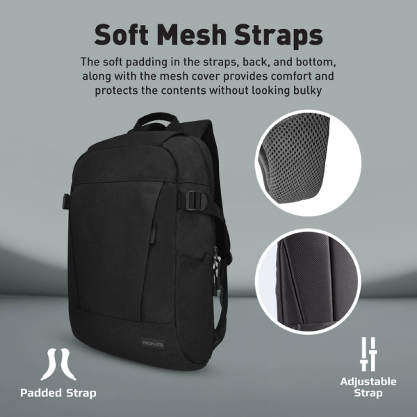 ⁦Promate Birger ComfortStyle Laptop Backpack⁩ - الصورة ⁦2⁩