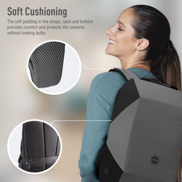 ⁦Promate UrbanPack-BP Urban Styled EcoPakt™ Travel Backpack⁩ - الصورة ⁦2⁩