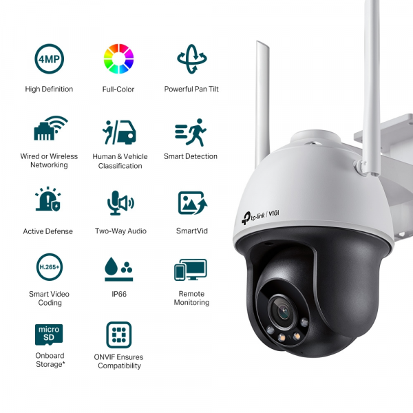 ⁦Tp-Link VIGI C540-W 4MP Outdoor Full-Color Wi-Fi Pan Tilt Network Camera⁩ - الصورة ⁦2⁩