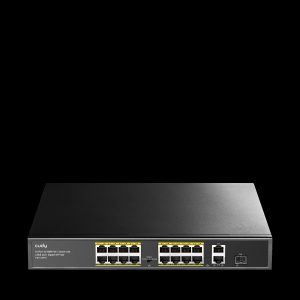 CUDCUDY FS1018PS1 16 RJ-45 10/100M+2 Gigabit RJ- 45 +1SFP Port with 16 POE