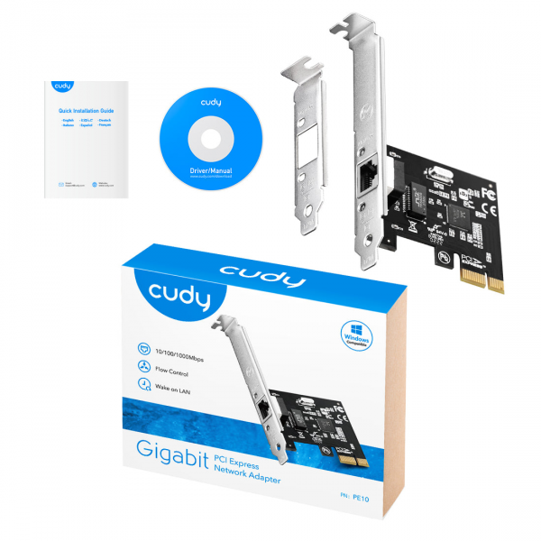 ⁦Cudy PE10 Gigabit PCI-E Ethernet Adapter⁩ - الصورة ⁦2⁩