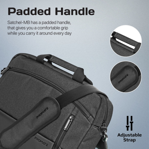 ⁦Promate Satchel-MB ComfortStyle Laptop Messenger Bag⁩ - الصورة ⁦2⁩
