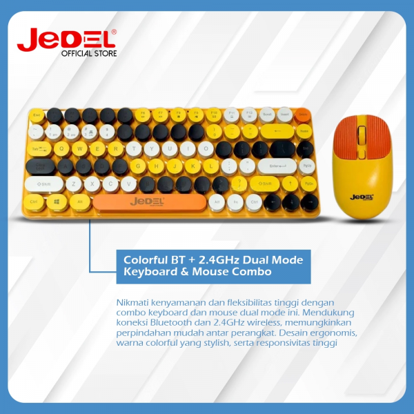 ⁦JEDEL WS682 MULTI-DEVICE 2.4GH KEYBOARD + MOUSE⁩ - الصورة ⁦2⁩