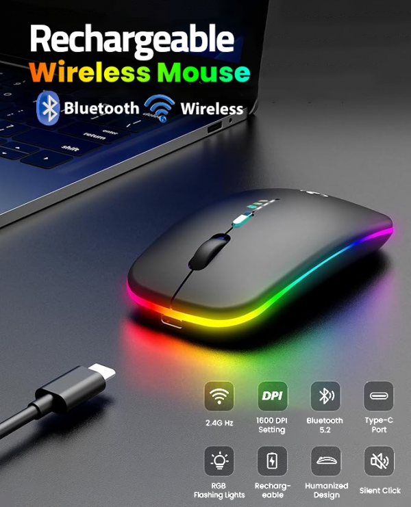 ⁦R8 1760 Wireless Dual Mode Bluetooth Mouse⁩ - الصورة ⁦2⁩