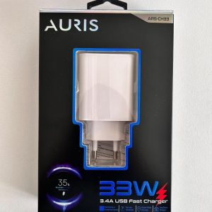 AURIS ARS-CH33 USB TURBO FAST CHARGER 33W بدون كبل