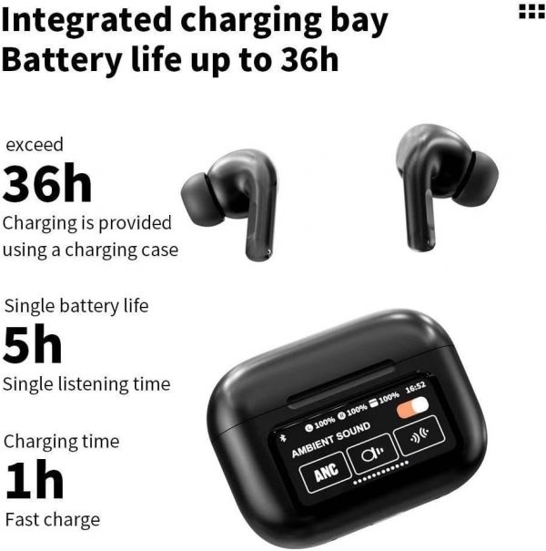 ⁦A9 PRO LCD Smart Bluetooth Headset Earbuds⁩ - الصورة ⁦3⁩