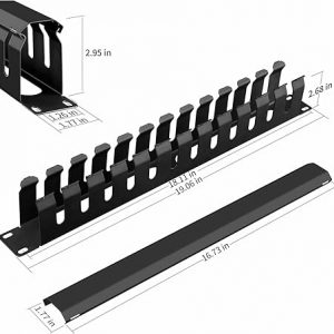 LANDIN Cable Managment (24 ports; metal; 1U منظم كبلات مع غطاء
