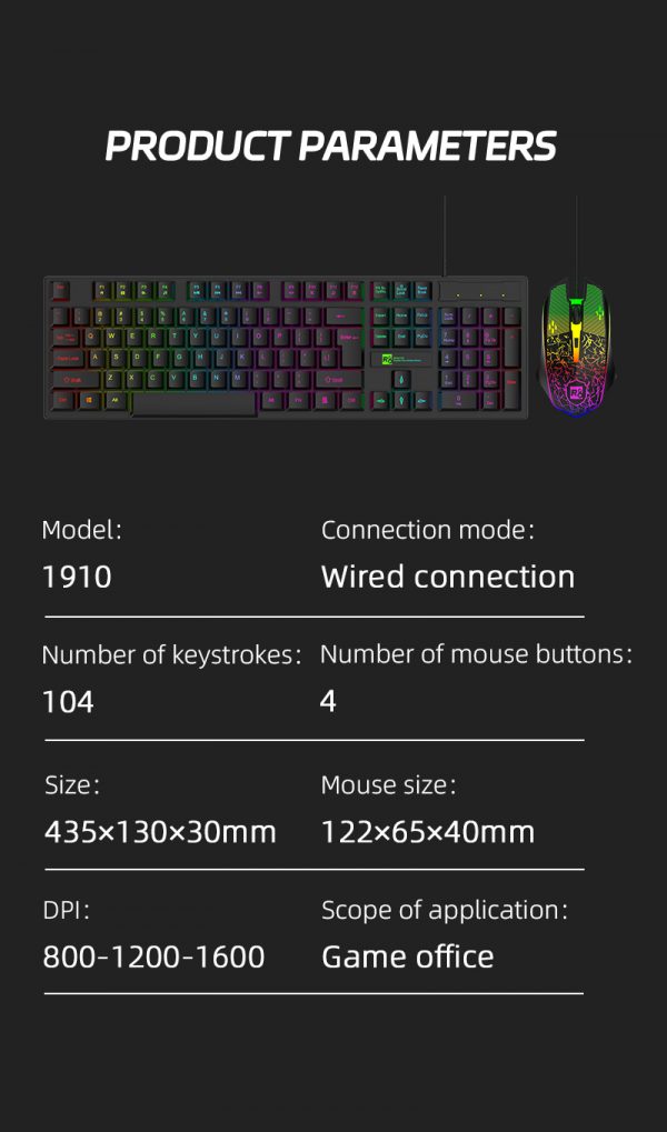 ⁦R8 1910 Gaming Wirele Mouse +Keyboard⁩ - الصورة ⁦3⁩