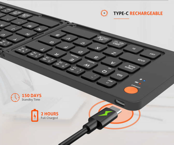 ⁦Meetion BTK001 Bluetooth Folding keyboard⁩ - الصورة ⁦2⁩