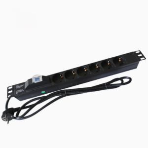 LANDIN PDU(6Way/Metal/1U/With Switch/2M/10A) مع قاطع