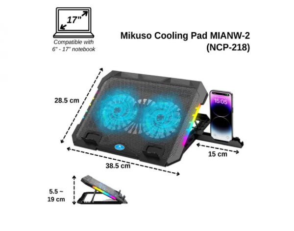 ⁦NCP-218 Cooling Fan Gaming Laptop⁩ - الصورة ⁦2⁩