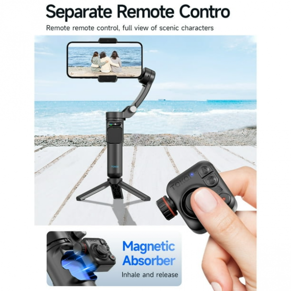 ⁦TOKQI M02 3-Axis Gimbal Stabilizer⁩ - الصورة ⁦2⁩