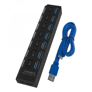 HUB USB 3.0 7 PUERTOS CON SWITCH CONSMO