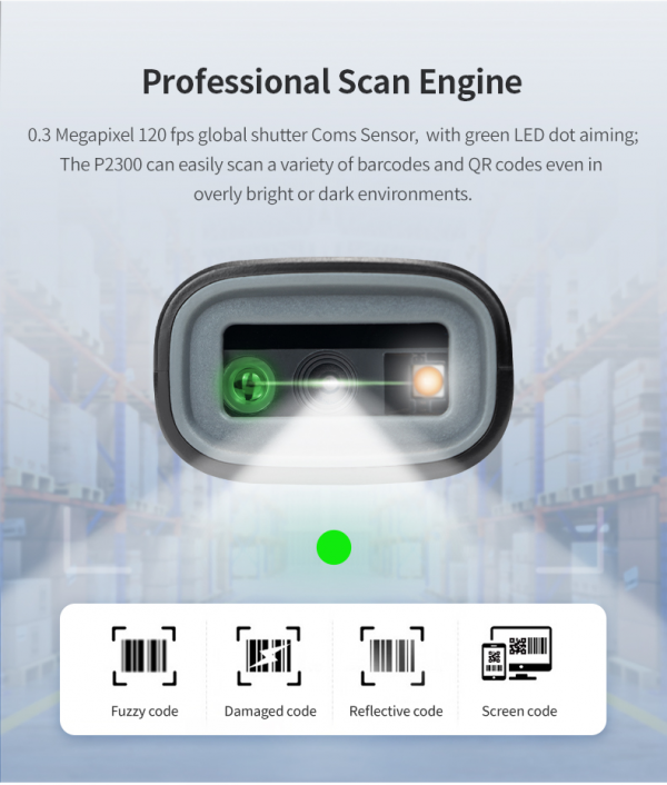 ⁦P2300 2D QR Wireless Bluetooth Pocket Barcode⁩ - الصورة ⁦3⁩