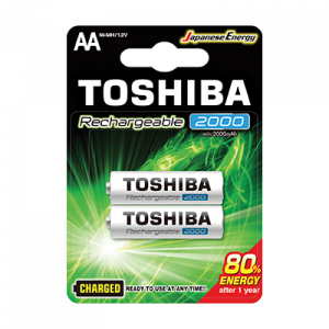 TOSHIBA RECHARGEABLE + 2*AA 2000MAH