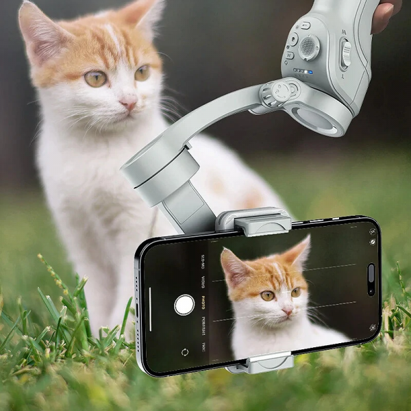 ⁦TOKQI M01 3-Axis Gimbal Stabilizer with Filling Ligh⁩ - الصورة ⁦2⁩