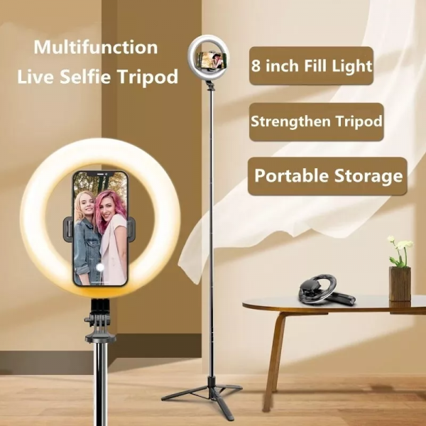 ⁦Magic Snapshot Q05S Selfie Stick Tripod with Ring Light⁩ - الصورة ⁦2⁩