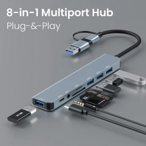R8 AH-06 USB-C TO TYPE-C + SD + TF + AUX 3.5 + USB