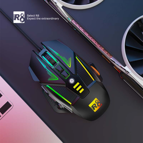 ⁦R8 G3 Wired Gaming RGB Optical Gaming Mouse⁩ - الصورة ⁦2⁩