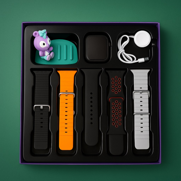 V10 Smart watch with 5 straps + phone stand