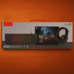 R8 2025 SET KEYBOARD+ MOUSE +HEADPHONE + MOUSE PAD