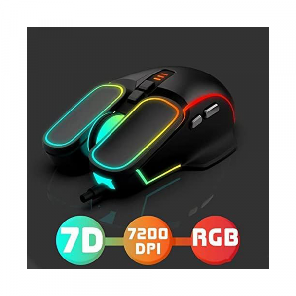 ⁦R8 1618A Wired Gaming RGB Optical Gaming Mouse⁩ - الصورة ⁦3⁩