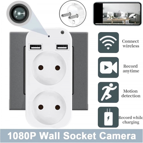 ⁦Hidden Camera S3 Wall socket⁩ - الصورة ⁦2⁩