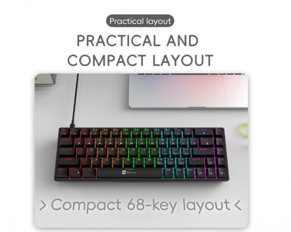 ⁦R8 1038  MINI MECHANICAL KEYBOARD RGB⁩ - الصورة ⁦2⁩