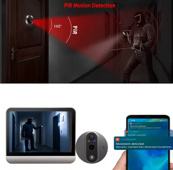 ⁦CAMERA SMART PEEPHOLE VIDEO DOORBELL 300PA⁩ - الصورة ⁦2⁩
