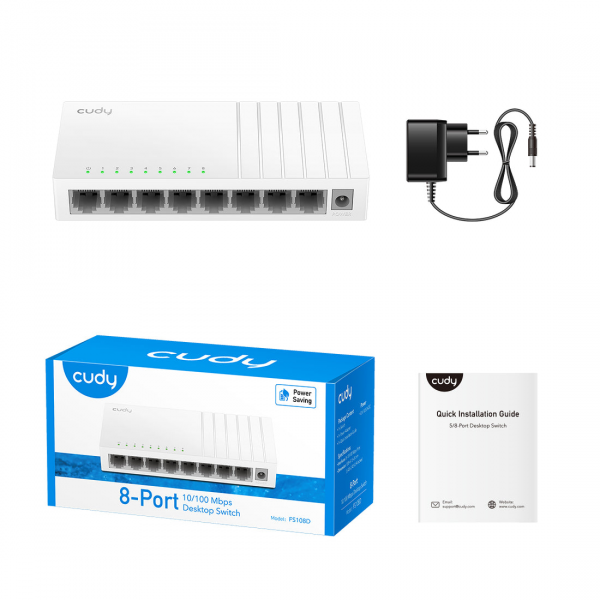 ⁦Cudy FS108D 8-Port 10/100 Mbps Unmanaged Switch⁩ - الصورة ⁦2⁩
