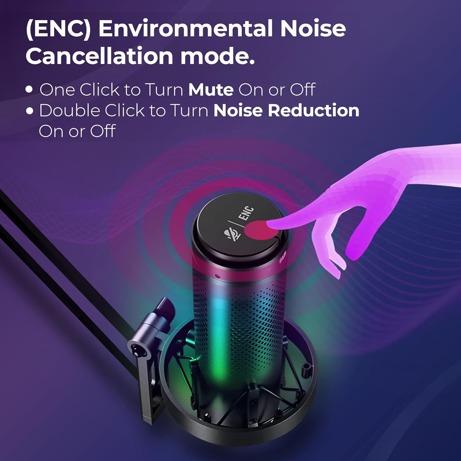 BOYA K9 USB Condenser RGB Microphone - الصورة 2