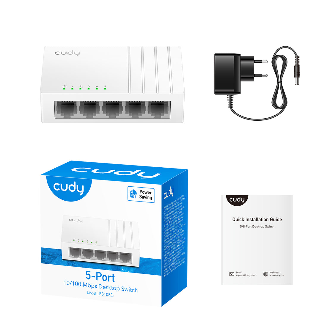 Cudy FS105D 5-Port 10/100 Mbps Unmanaged Switch - الصورة 2