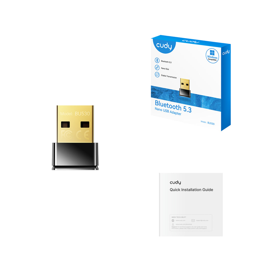 Cudy BU530 1.0 Bluetooth 5.3 Nano USB Adapter - الصورة 2