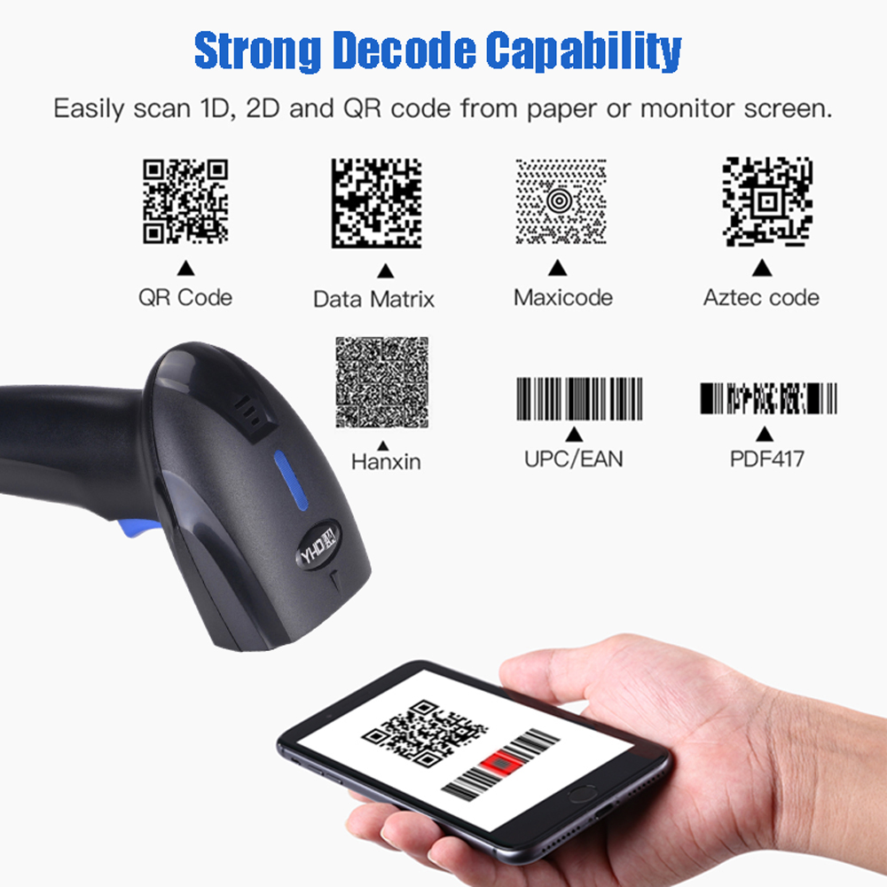 YHDAA YHD-1100DW 2D Wireless Barcode Scanner - الصورة 2