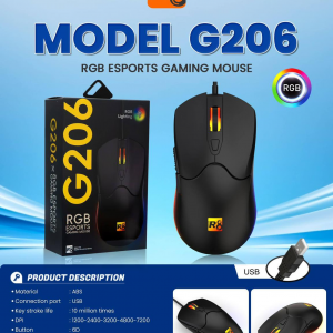 R8 G206 Wired ESPORTS RGB Gaming Mouse