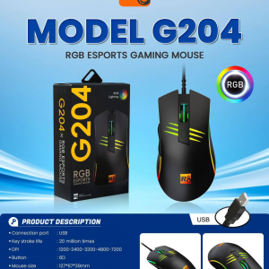 R8 G204 Wired ESPORTS RGB Gaming Mouse