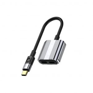 Green Lion 2 In 1 Splitter Adapter Type-C to Dual Type-C تحويلة