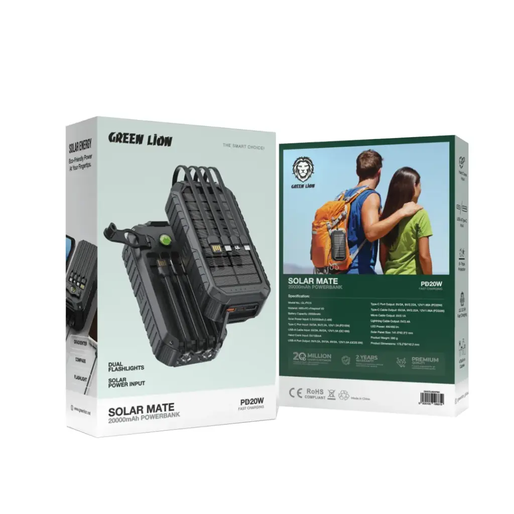 Green Lion Solar Mate Power Bank 20000mAh - الصورة 2